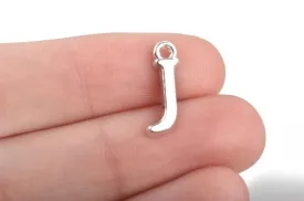 8 Letter J Alphabet Charms Silver Plated Monogram, 15mm, chs2593