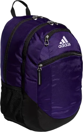 adidas Striker Sports Backpack Durable Athletic Gym Laptop Bag, Team Collegiate Purple/Black/White, One Size