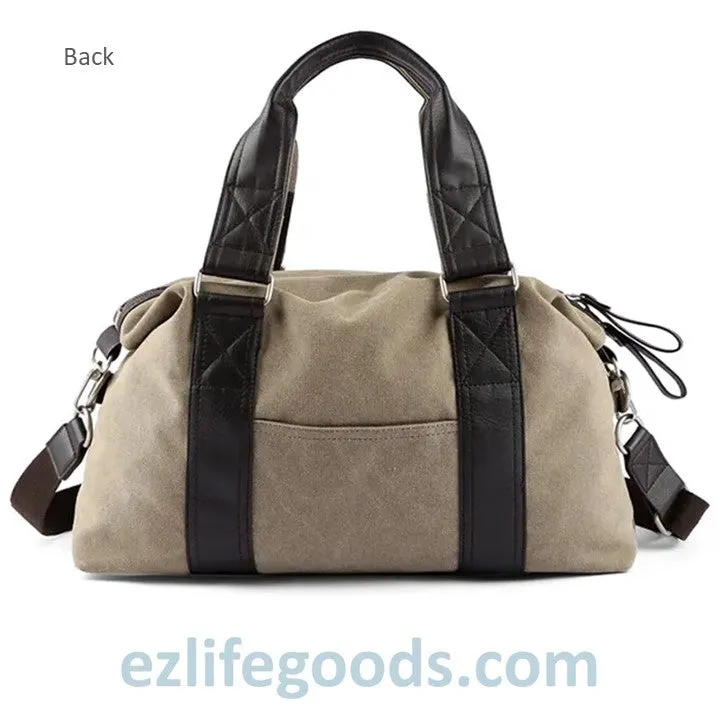 Anti-Theft Canvas Duffle Bag| Zipper Weekend Bag| Fitness Handbag| Shoulder Bag with Many Pockets