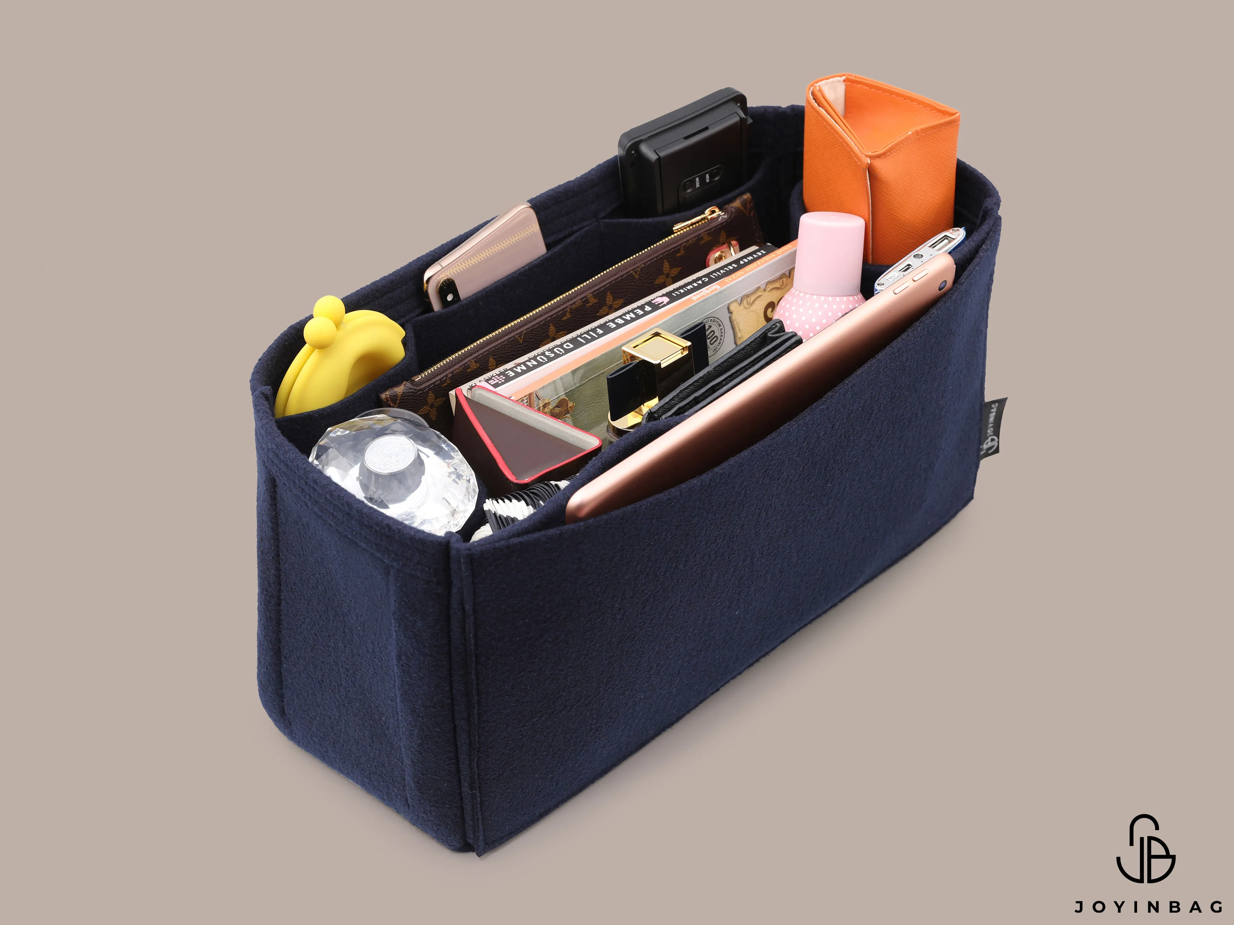 Bag Organizer For Louis Vuitton Keepall Bandoulière 50 Bag with Double Bottle Holders