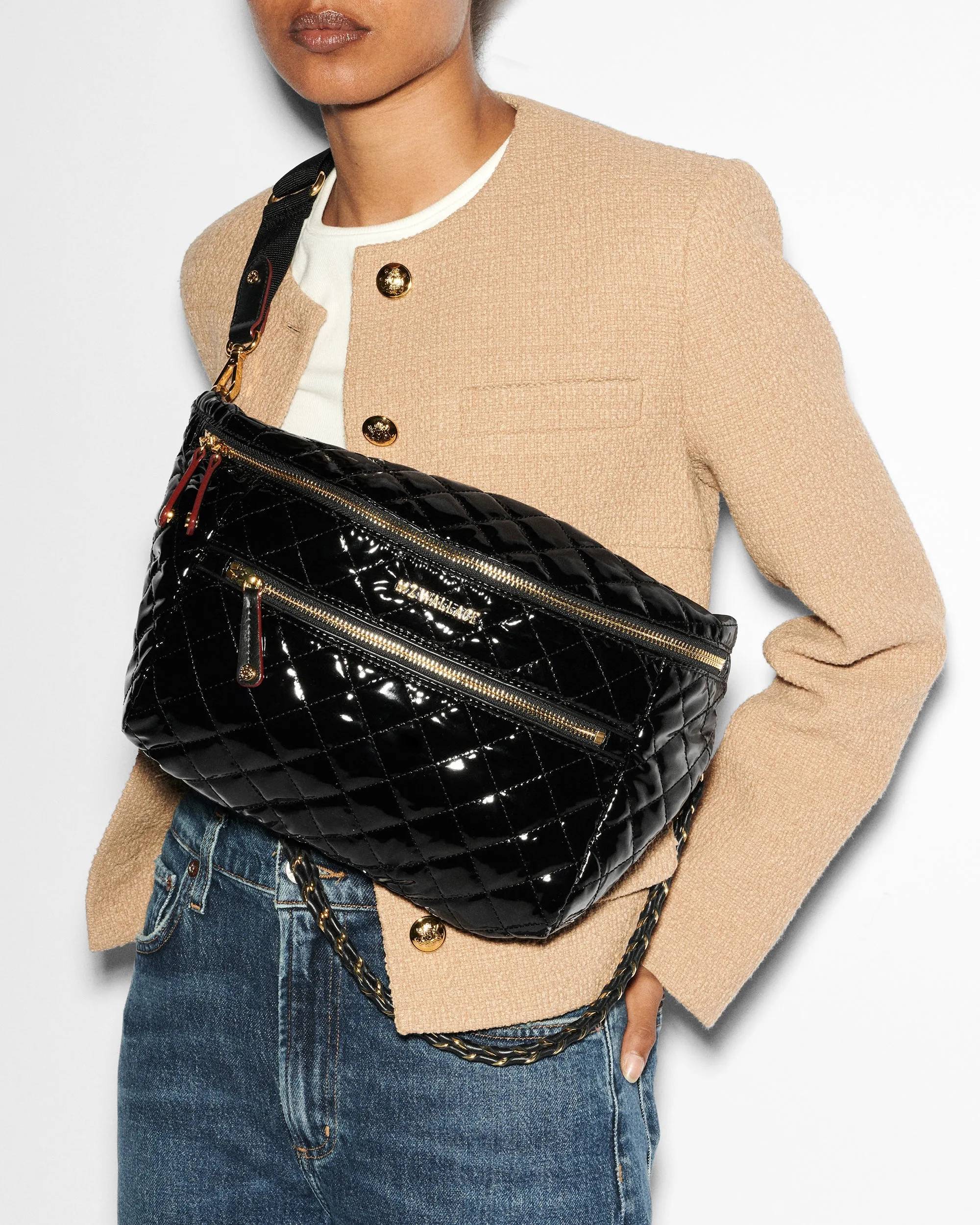 Black Lacquer Crosby Sling Bag