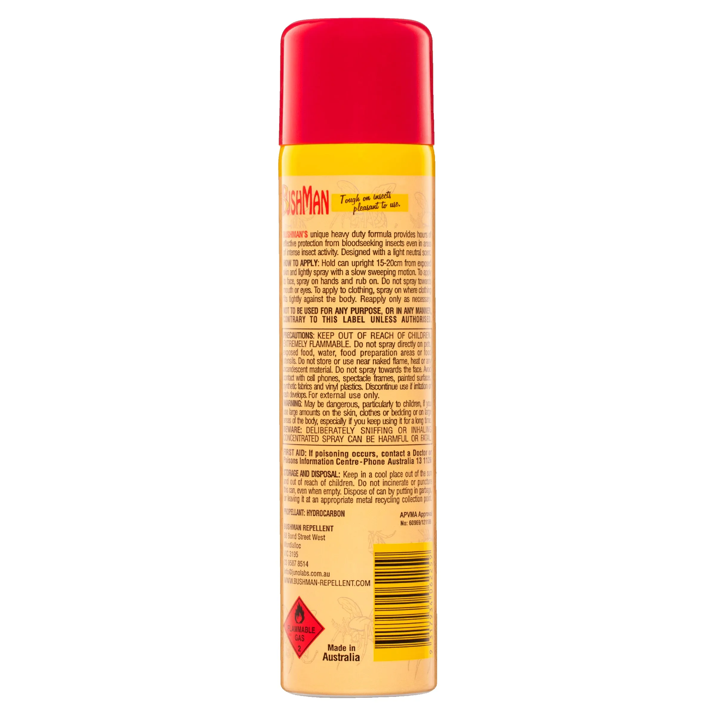 Bushman Heavy Duty Aerosol 40% Deet 225g