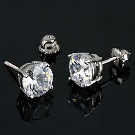 Candi: 7mm, 2.5ct Russian Ice Simulated Diamond Screw Back Earrings