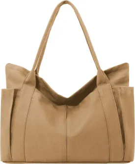 Canvas Tote Bag For Women With Pockets For Shopping Traveling Daily Commuting Beach Leisure And Fitness