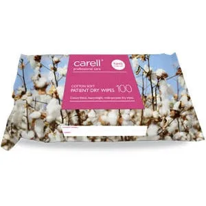 Carell Patient Dry Wipes - Cotton Soft - 100 Pack