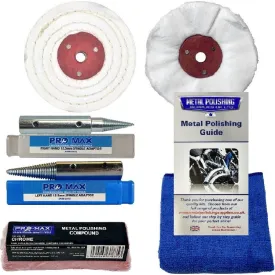 Chrome Bench Grinder Metal Polishing Kit 6pc 4" x 1" - Pro-Max