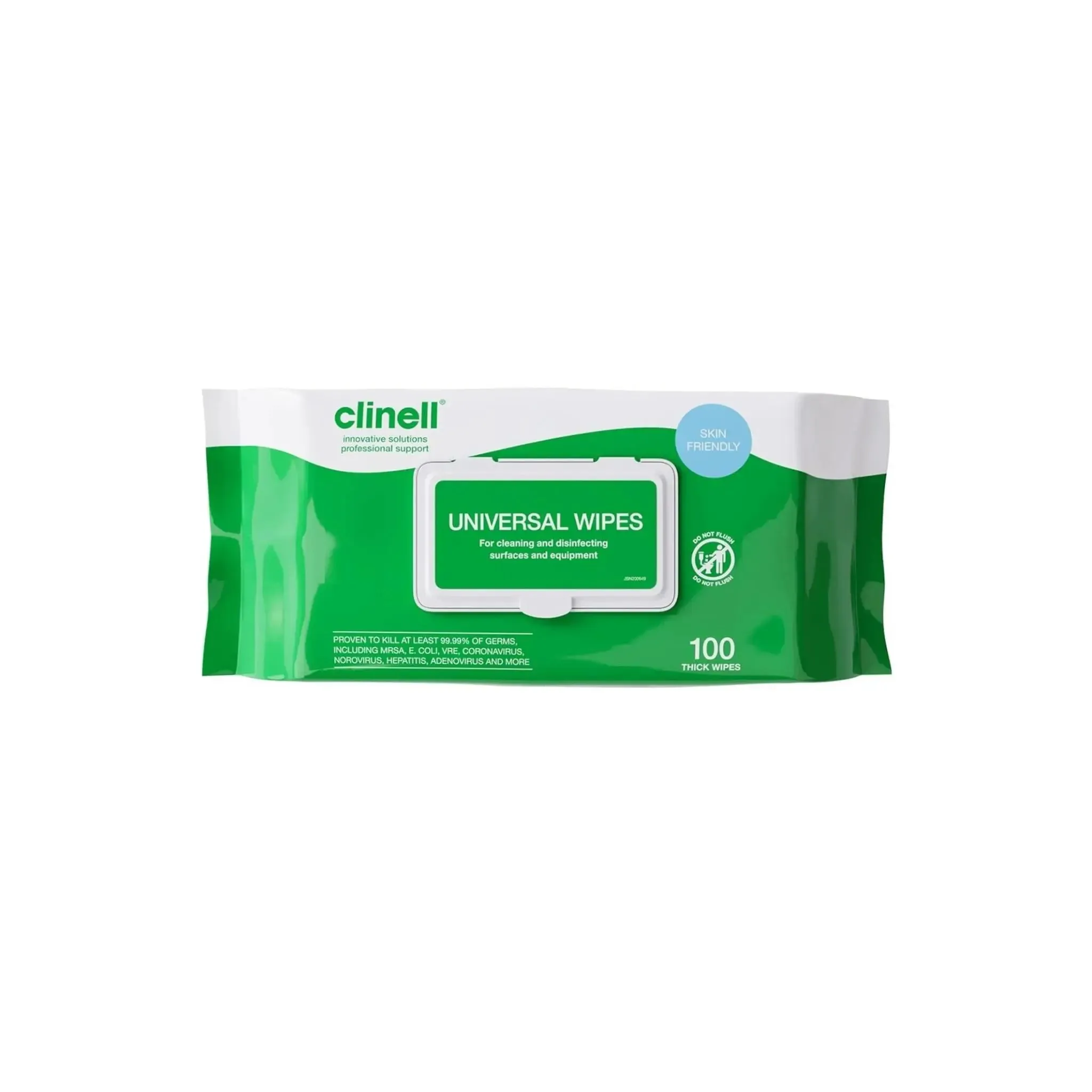 Clinell Universal Cleaning and Surface Disinfection Wipes - Pack of 100