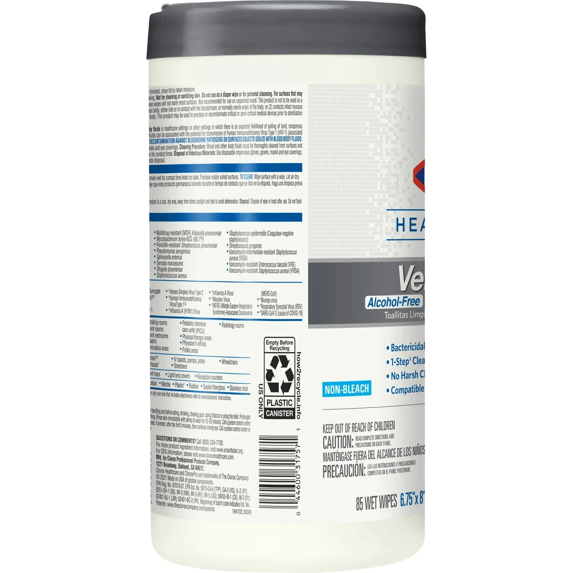 Clorox Healthcare® VersaSure® Cleaner Disinfectant Wipe, Cannister