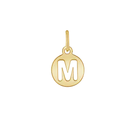 Cut-Out Round Letter Initial Charm