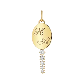 Engravable Tapered Diamond Key Charm