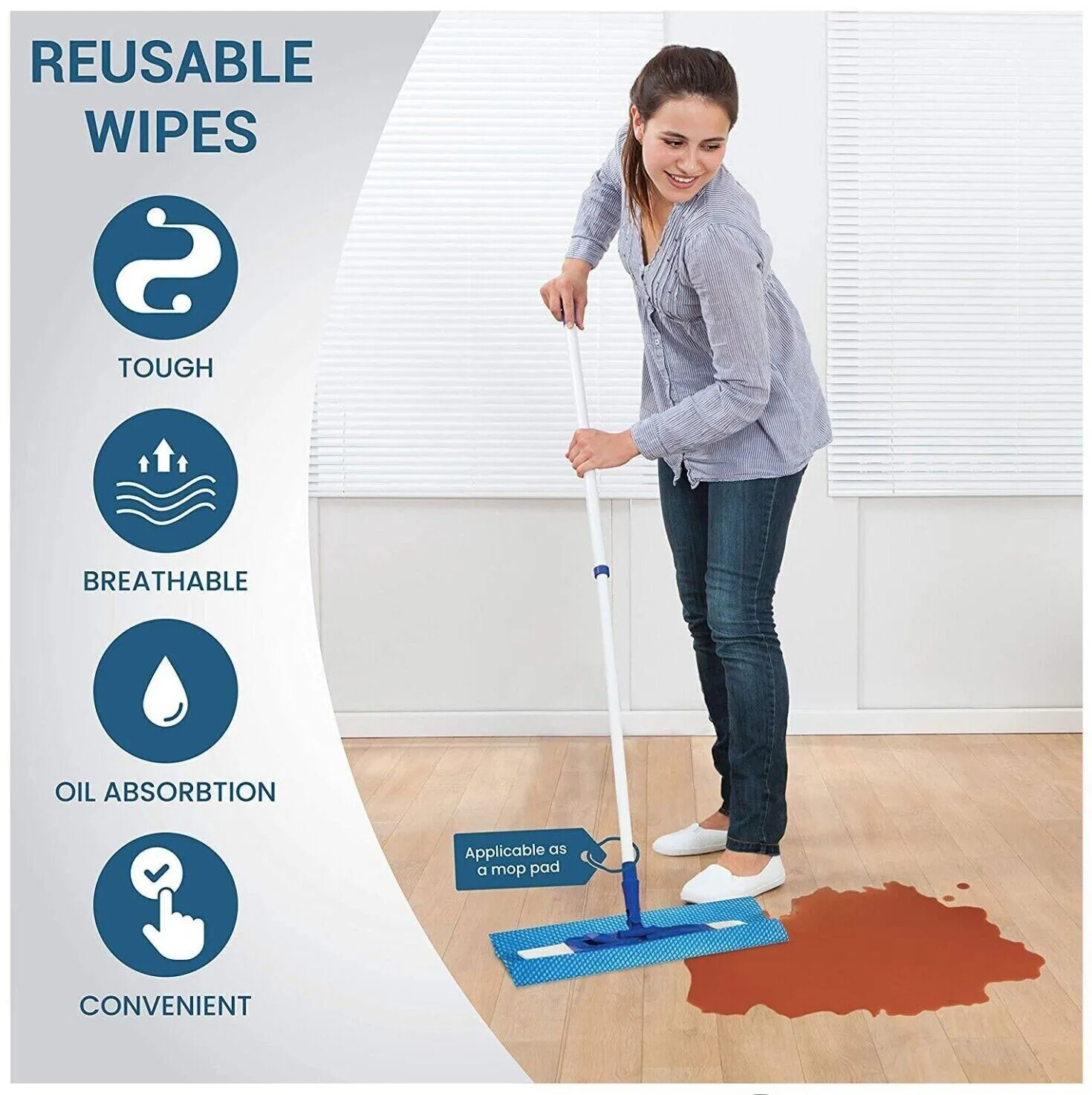 House Care Handy Wipes Multi Purpose Reusable Cleaning Cloth, 8-ct each (5 Pack)