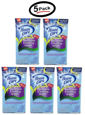 House Care Handy Wipes Multi Purpose Reusable Cleaning Cloth, 8-ct each (5 Pack)