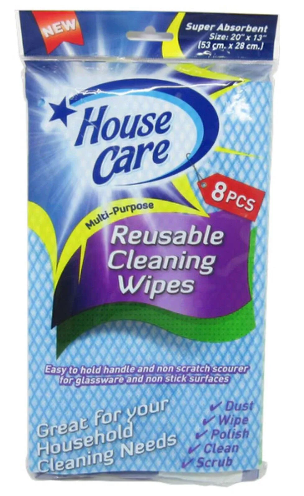 House Care Handy Wipes Multi Purpose Reusable Cleaning Cloth, 8-ct each (5 Pack)