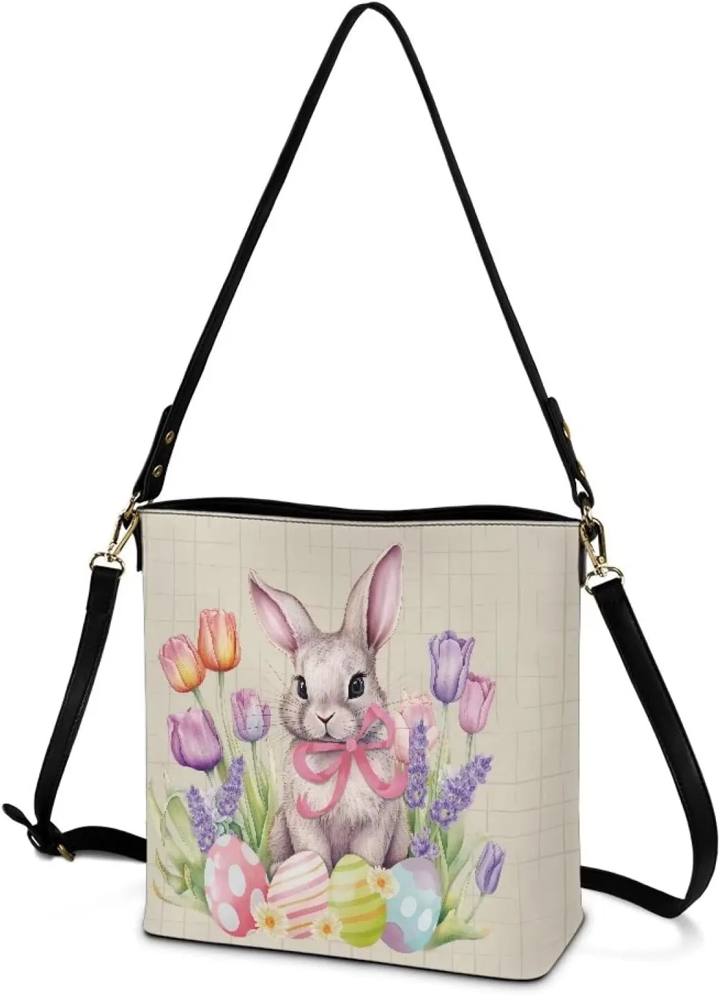 HUGS IDEA Women's Handbag Leather Tote Shoulder Bucket Bags Crossbody Top-handle Bag