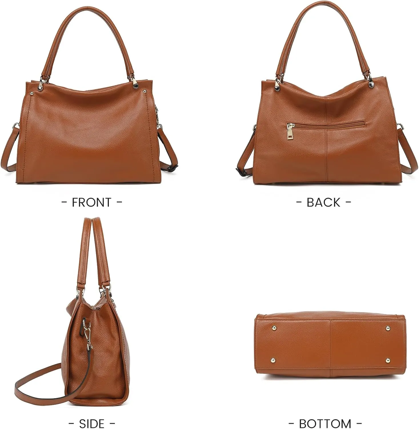 KOGTLA Women Genuine Leather Purses Handbags Tote Bag Shoulder Bag Top Handle Satchel Ladies Crossbody Hobo Bags Bucket Bag