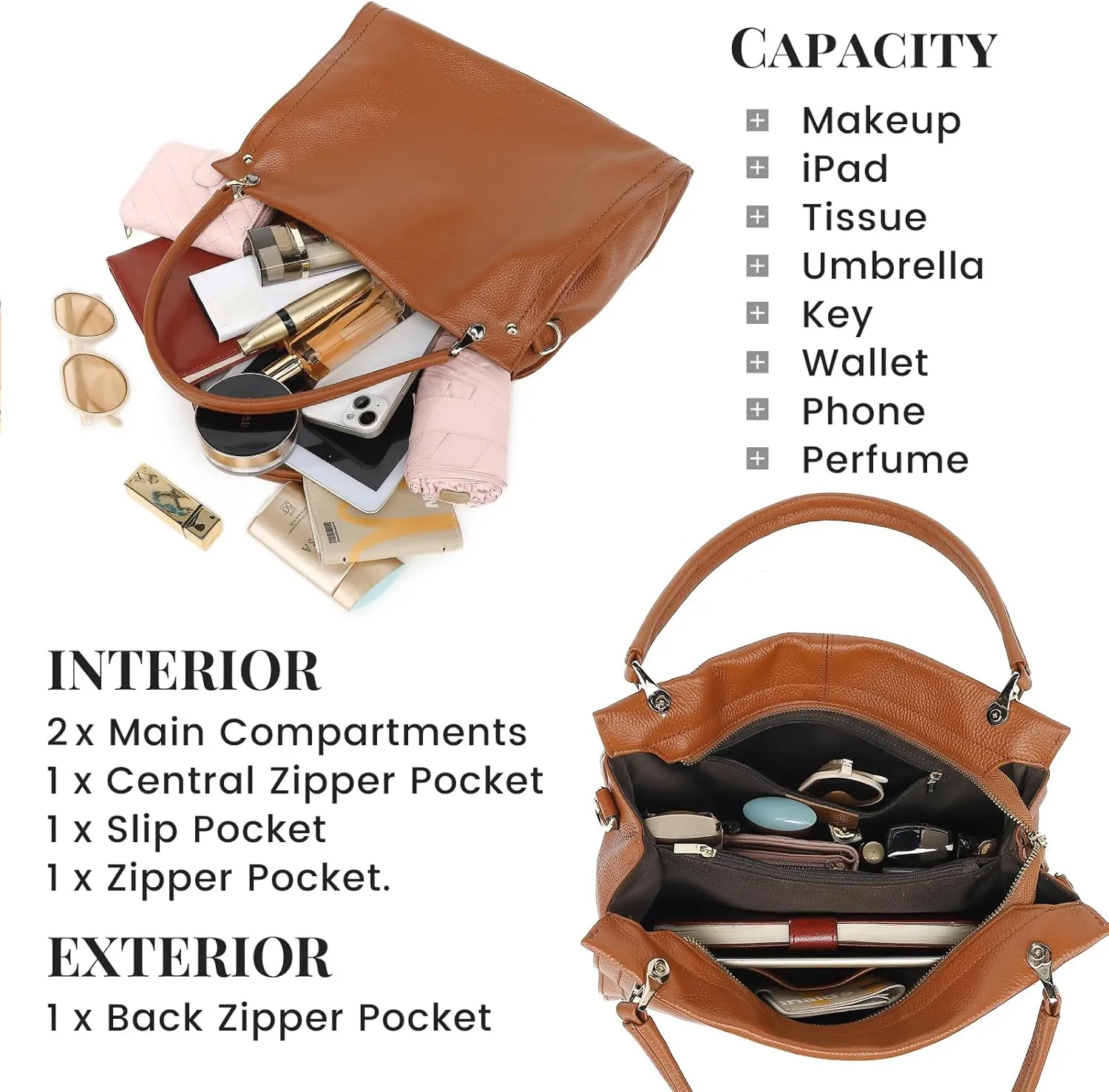KOGTLA Women Genuine Leather Purses Handbags Tote Bag Shoulder Bag Top Handle Satchel Ladies Crossbody Hobo Bags Bucket Bag