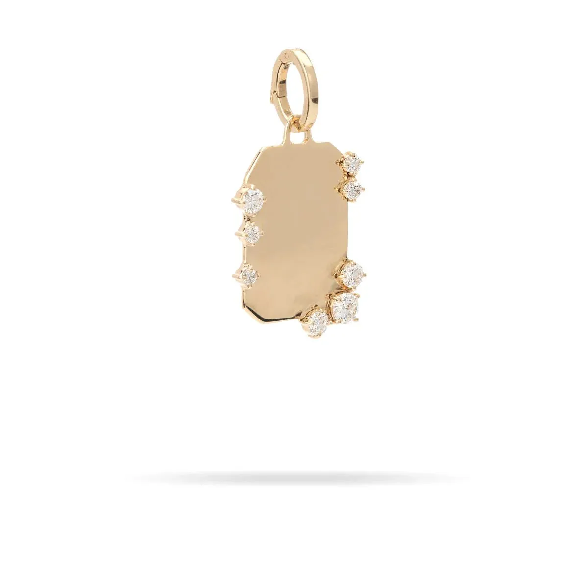 Lab Grown Diamond Dog Tag Hinged Charm
