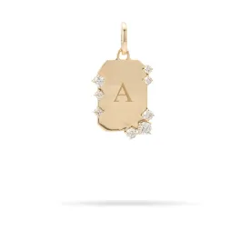 Lab Grown Diamond Dog Tag Hinged Charm