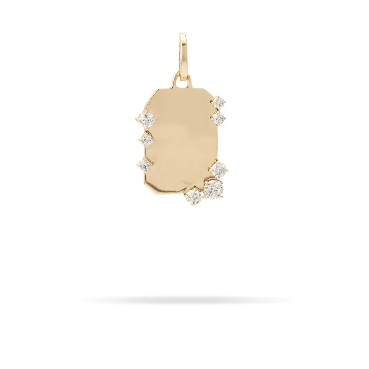 Lab Grown Diamond Dog Tag Hinged Charm