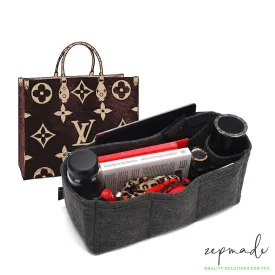 Louis Vuitton Onthego Purse Organizer Insert, Bag Organizer with Double Bottle and Pen Holders