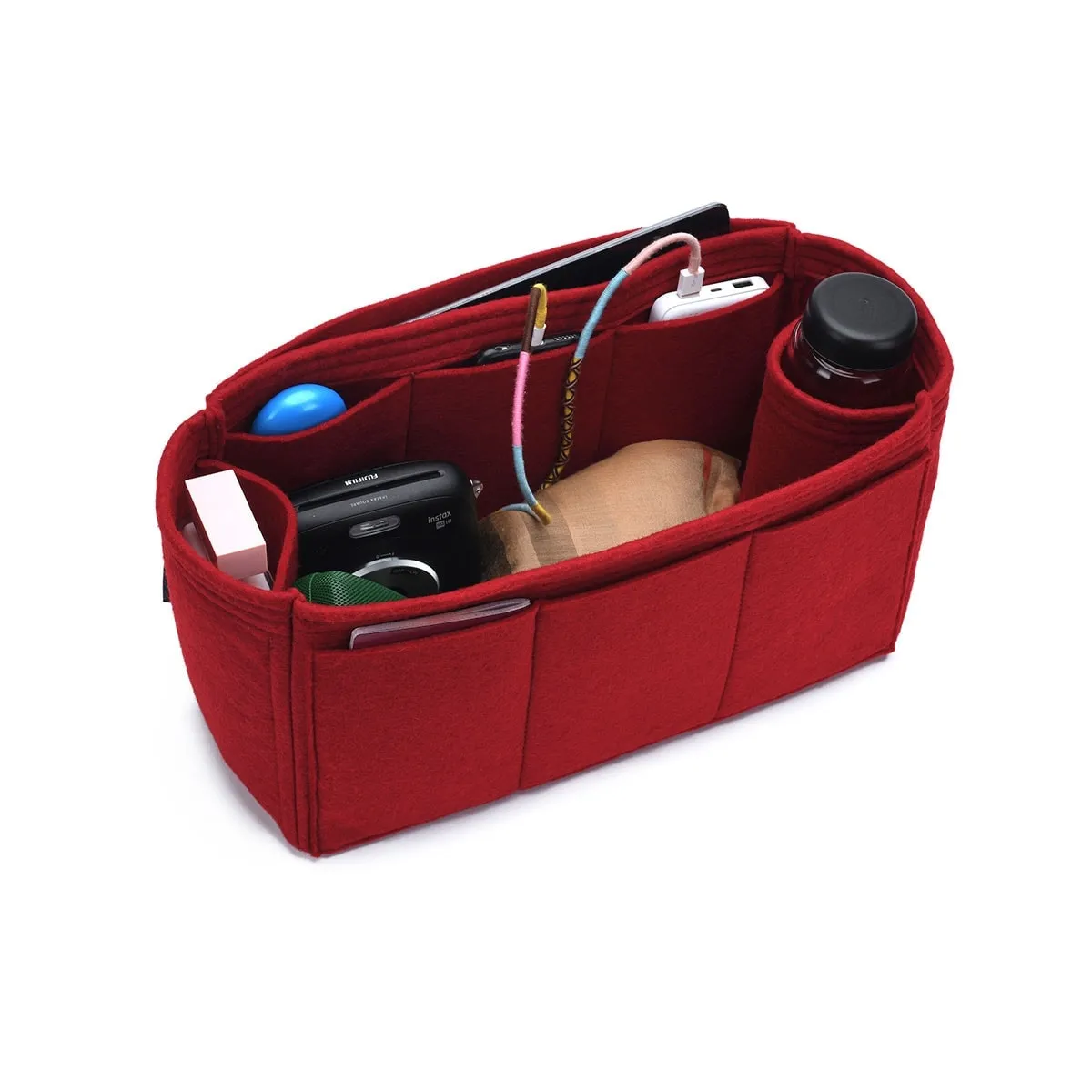 Louis Vuitton Onthego Purse Organizer Insert, Bag Organizer with Single Bottle Holder and Exterior Pockets