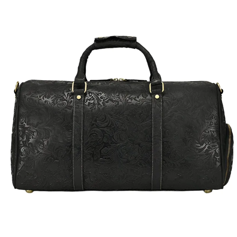 Men's Leather Vintage Duffle Weekend Bag