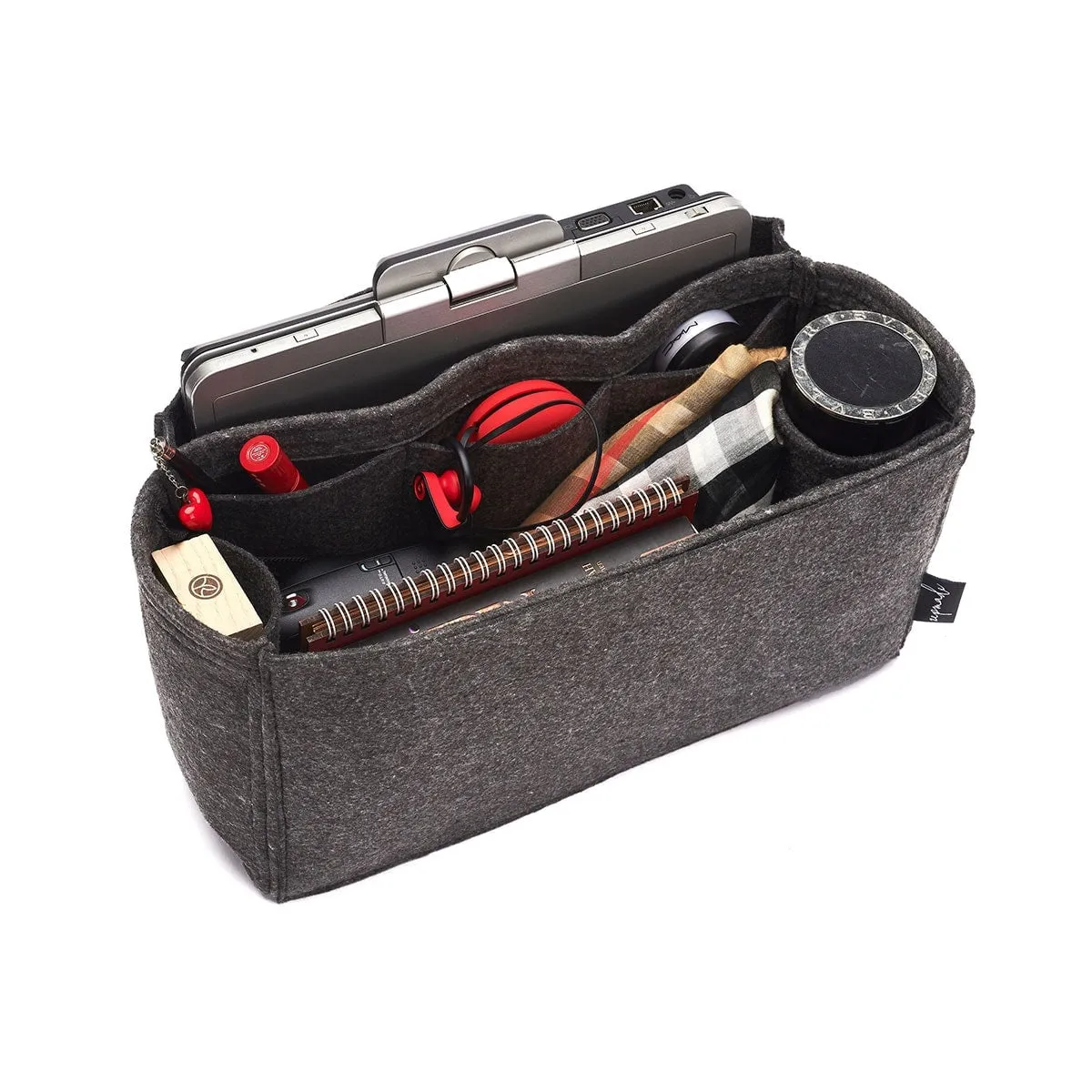 Purse Organizer Insert for Balenciaga Classic City Medium, Bag Organizer with Laptop Compartment and Single Bottle Holder