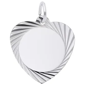 Rembrandt Charms Medium Diamond Faceted Heart Charm