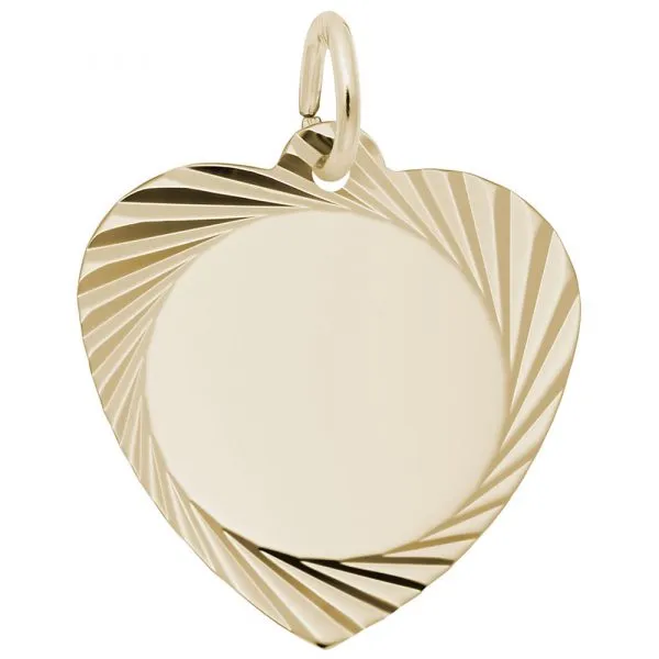 Rembrandt Charms Medium Diamond Faceted Heart Charm