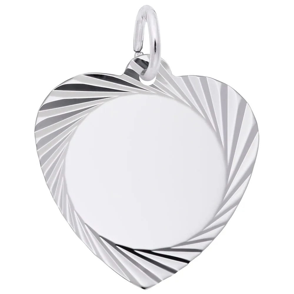 Rembrandt Charms Medium Diamond Faceted Heart Charm