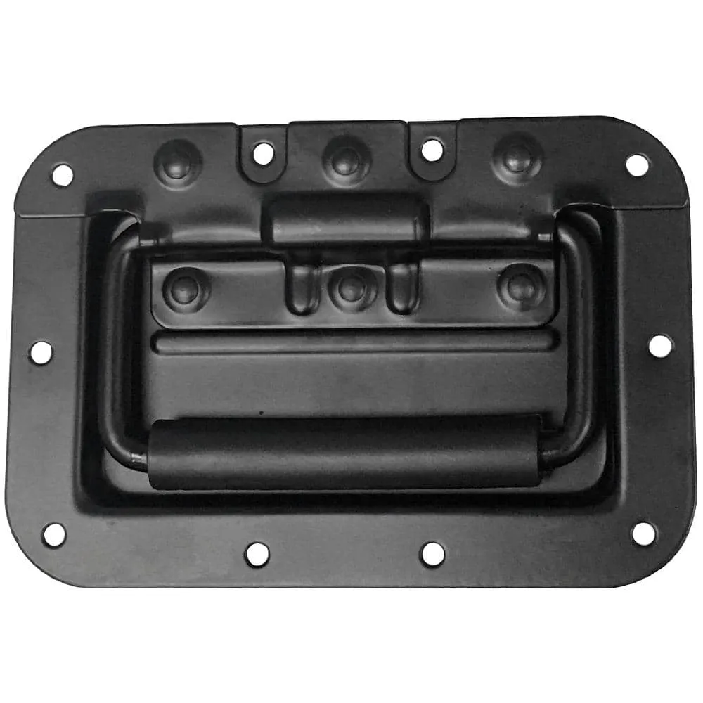 SARHW09 - Black Mid-Size Recessed Spring Loaded Handle for PA/DJ Speaker Cabinet Gear Rack Case Pedal Board