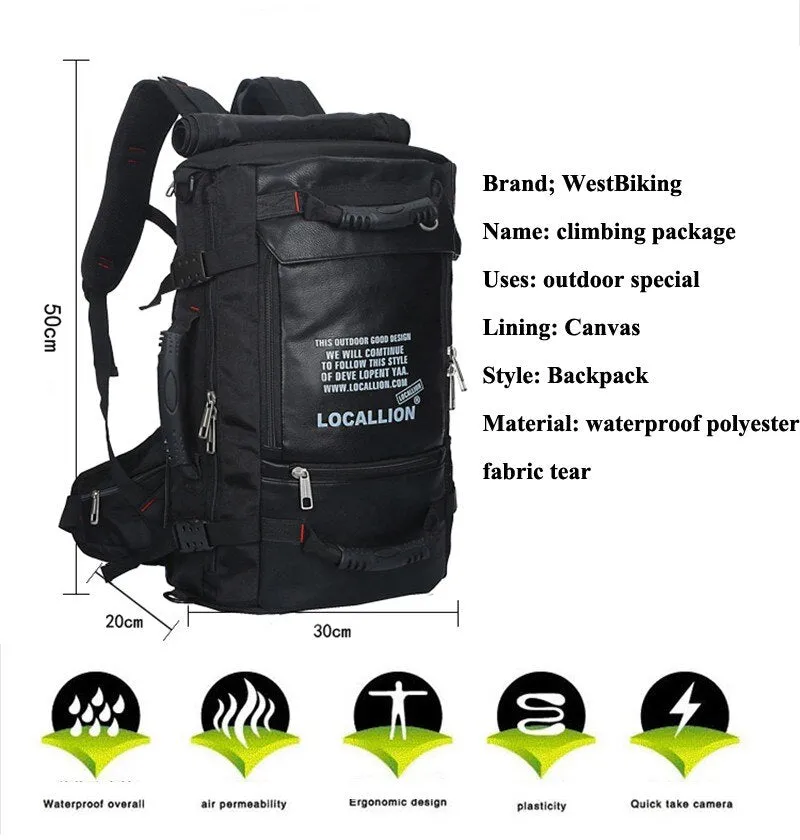 Sidiou Group Large Capacity Outdoor Sport Multifunction Waterproof Bag ProfessionTravel Backpack
