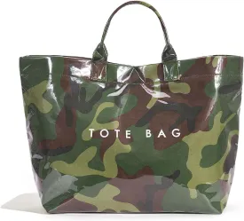 Tote Bag for Women,Large Work Tote Bag Clear Plastic Handbag PVC Letter Printed Bag Kraft Paper Hobo Bag with Handle