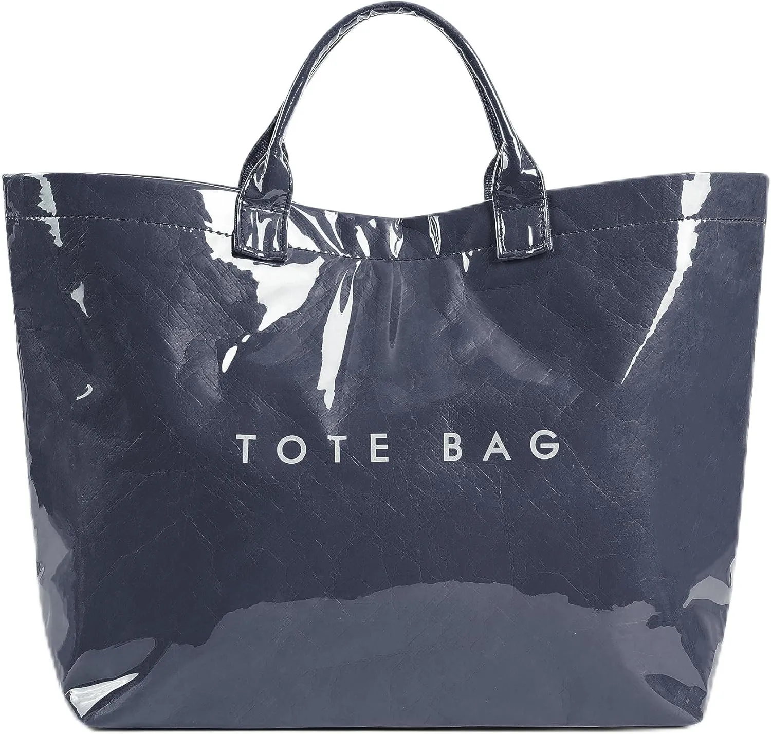 Tote Bag for Women,Large Work Tote Bag Clear Plastic Handbag PVC Letter Printed Bag Kraft Paper Hobo Bag with Handle