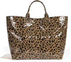 Tote Bag for Women,Large Work Tote Bag Clear Plastic Handbag PVC Letter Printed Bag Kraft Paper Hobo Bag with Handle
