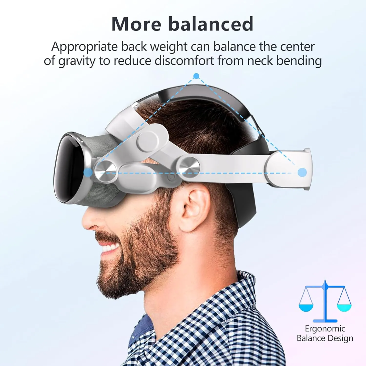 Upgraded Head Strap for Apple Vision ProPressure-Reducing Comfort Head Strap Compatible with Apple Vision Pro, Head Strap with Breathable Sponge PadAdjustable for Various Head Sizes and Face Shapes
