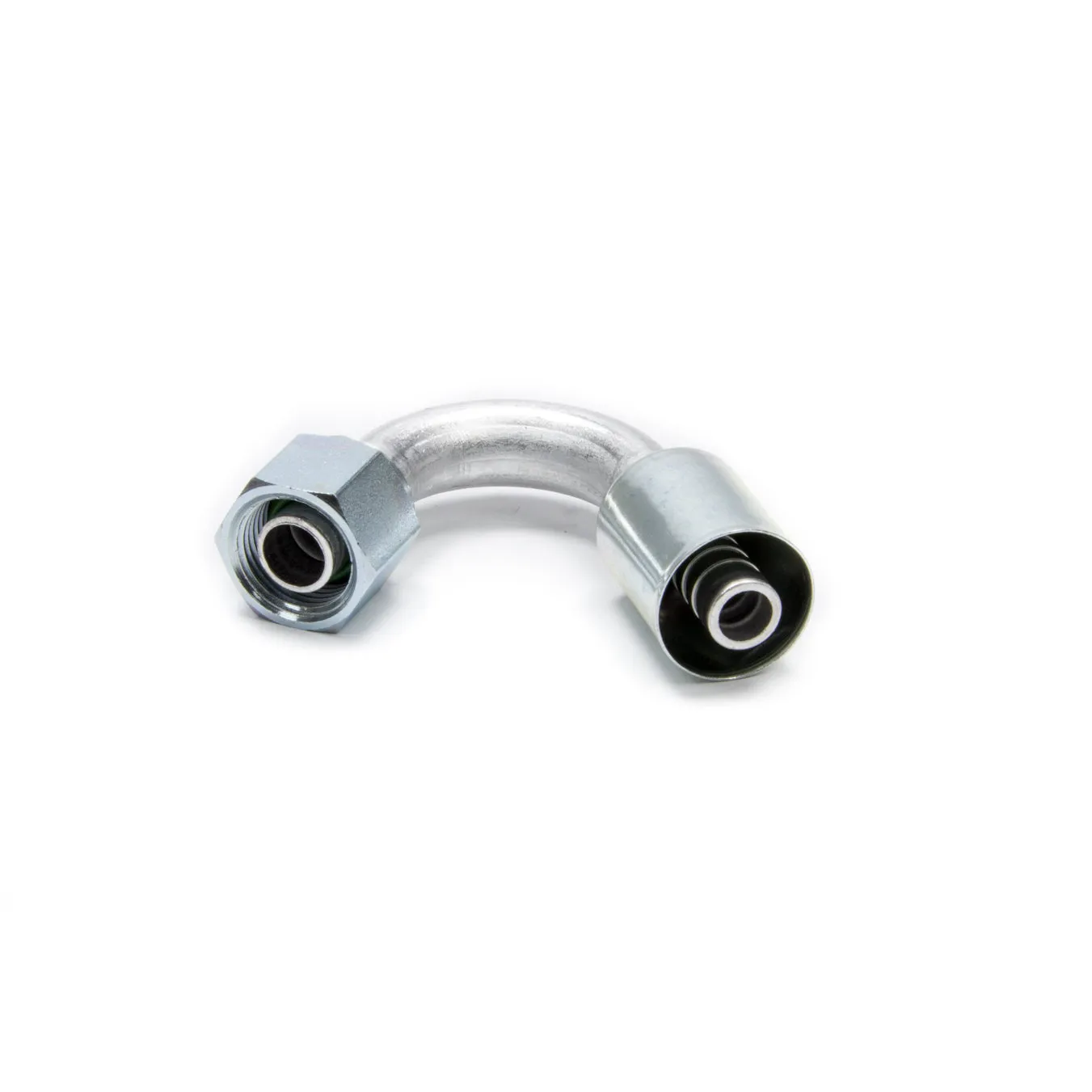 Vintage Air Hose End Fitting 135 Degree 10 AN Hose Crimp to 10 AN Female O-Ring - Aluminum/Steel