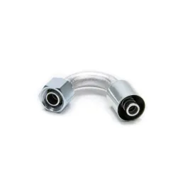 Vintage Air Hose End Fitting 135 Degree 10 AN Hose Crimp to 10 AN Female O-Ring - Aluminum/Steel
